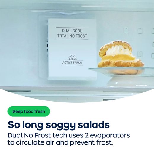 Hotpoint HPKF 6353 XP4UK 192cm 50/50 No Frost Fridge Freezer - Silver - AO Annotation - Dual No Frost